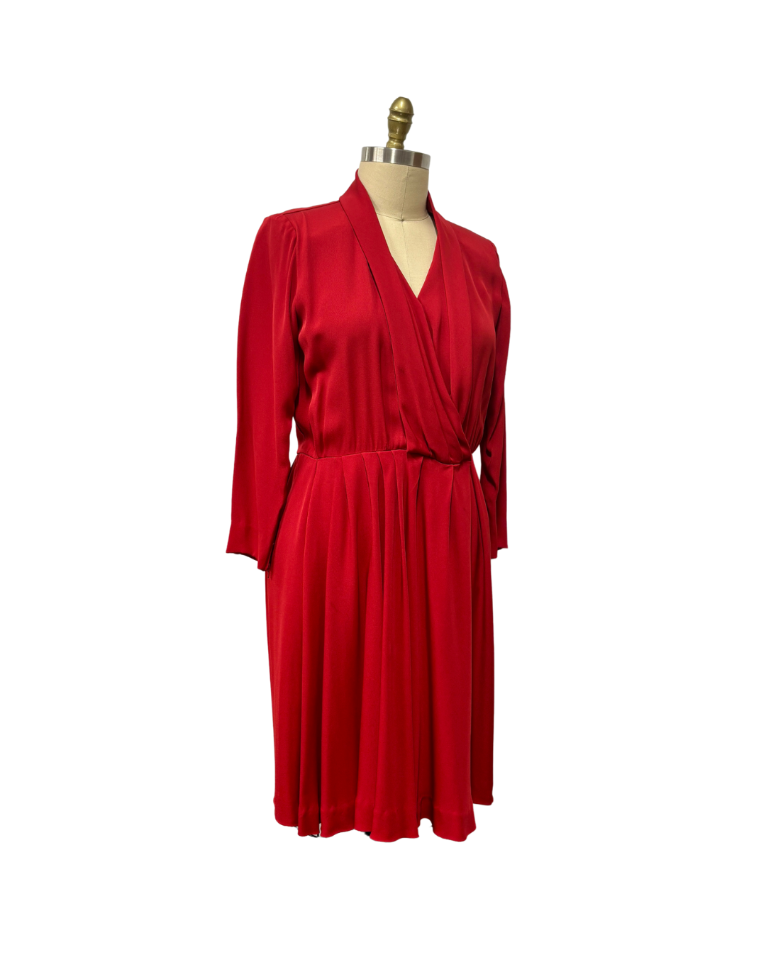 1980s RED YVES SAINT LAURENT DRAPED DRESS– Lo Que Fue Boutique