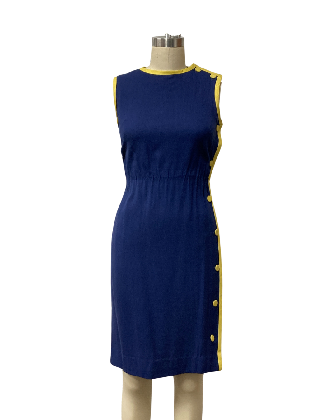 1960s NAVY W/YELLOW ACCENTS DRESS