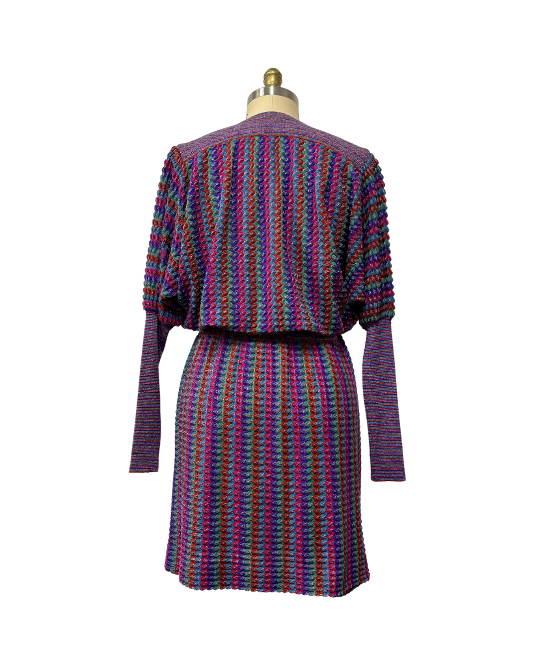 1980s MULTICOLOR MISSONI STRIPED KNIT DRESS {WAIST 30 INCHES
