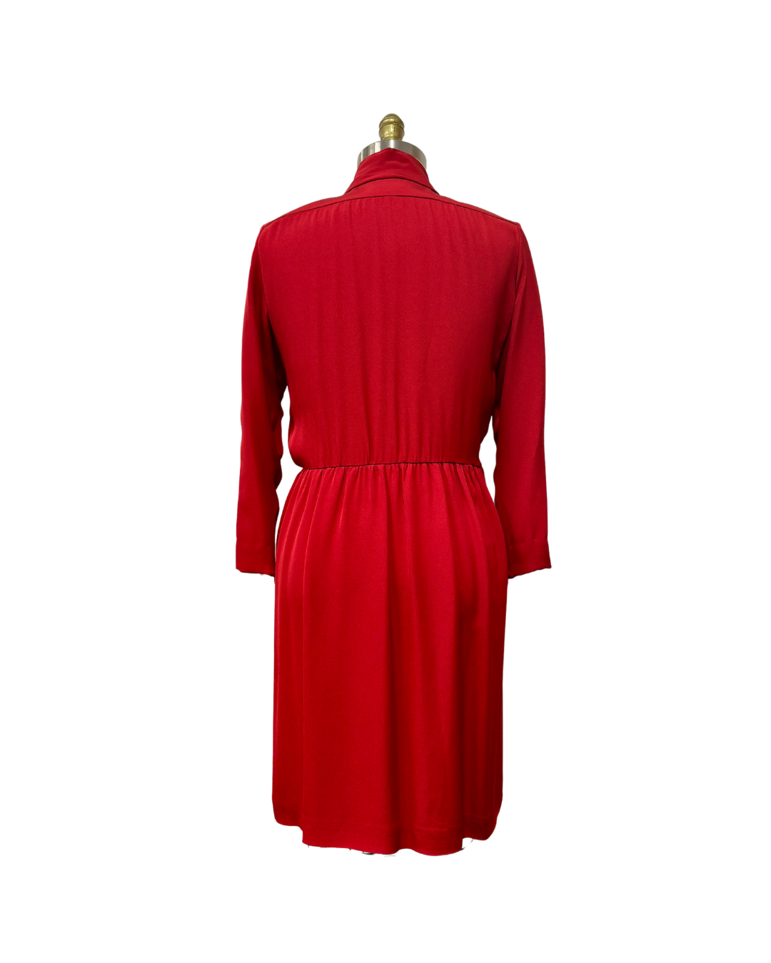 ysl shirt dress 1980s RED YVES SAINT LAURENT DRAPED DRESS– Lo Que Fue Boutique