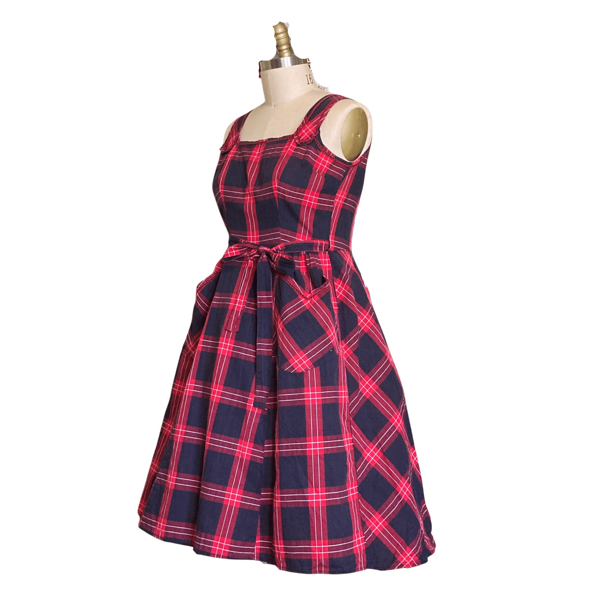 red plaid wrap dress No Rules Plaid Wrap Dress